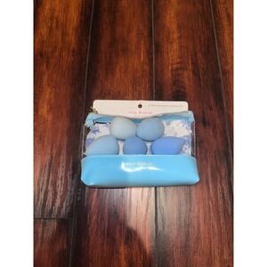 Isaac Mizrahi Blending Sponge Set 9 Piece Makeup Applicators Blue Case